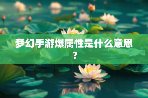 梦幻手游爆属性是什么意思？