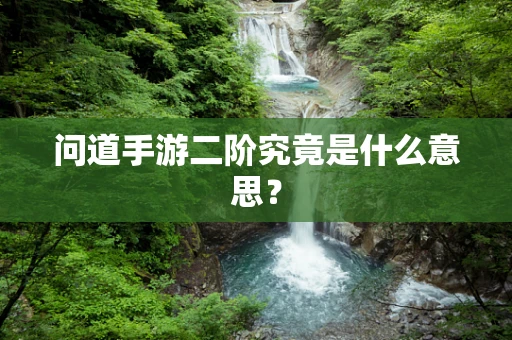 问道手游二阶究竟是什么意思？