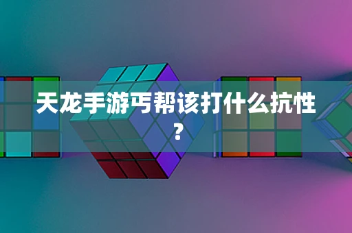 天龙手游丐帮该打什么抗性？