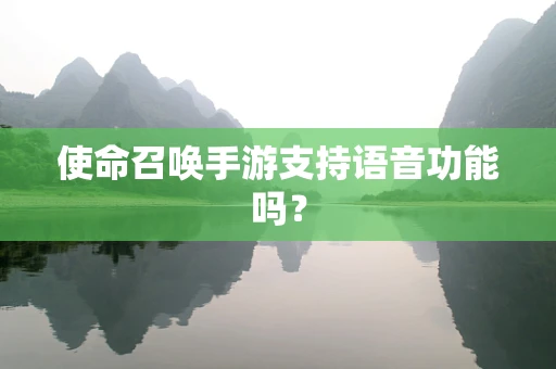 使命召唤手游支持语音功能吗？