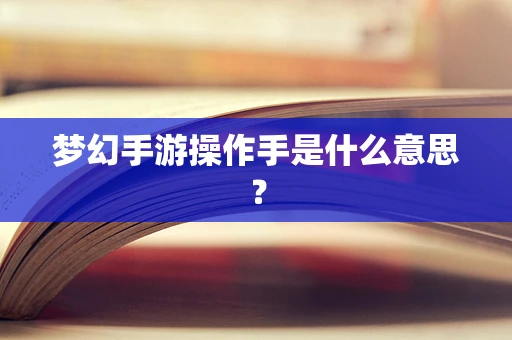梦幻手游操作手是什么意思？