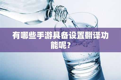 有哪些手游具备设置翻译功能呢？