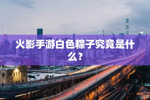 火影手游白色粽子究竟是什么？