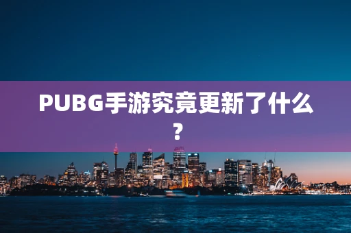 PUBG手游究竟更新了什么？