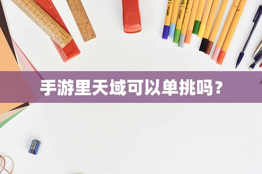 手游里天域可以单挑吗？