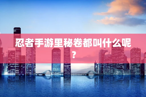 忍者手游里秘卷都叫什么呢？
