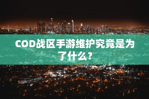 COD战区手游维护究竟是为了什么？