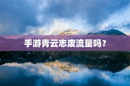 手游青云志废流量吗？