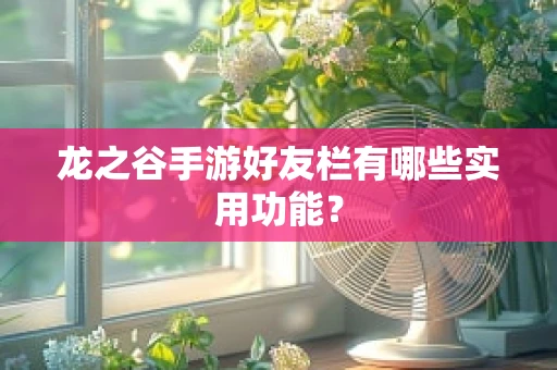 龙之谷手游好友栏有哪些实用功能？