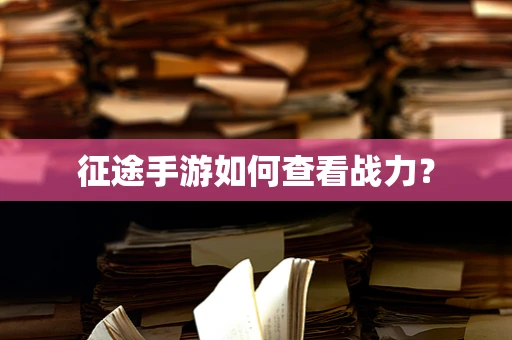 征途手游如何查看战力？