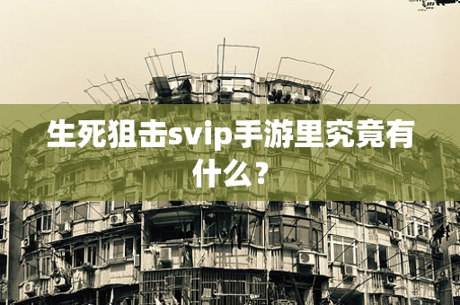 生死狙击svip手游里究竟有什么？