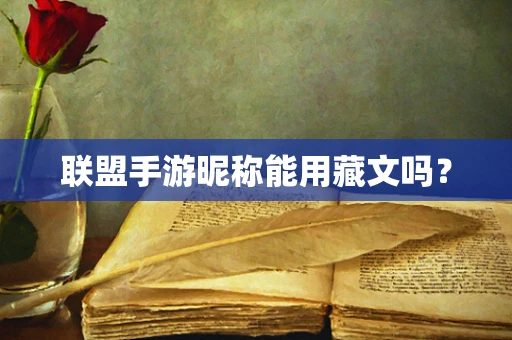 联盟手游昵称能用藏文吗？