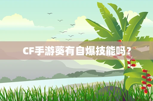 CF手游葵有自爆技能吗？